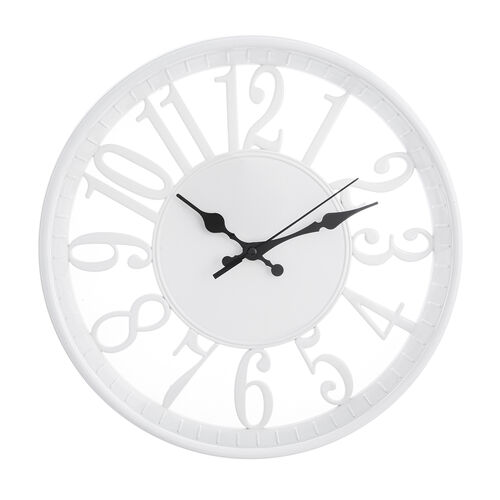Cream Cutout Time Clock 12"